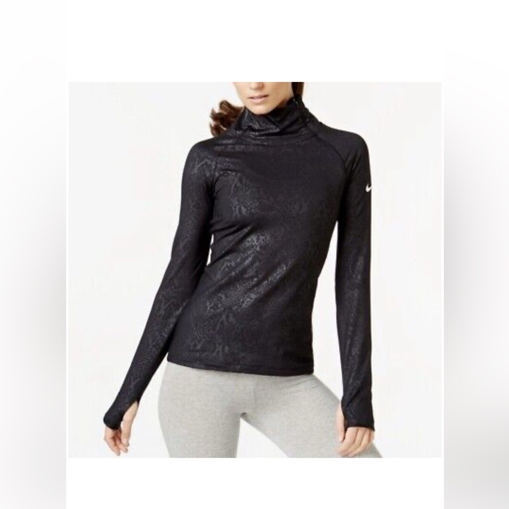 Nike Pro Dri Fit women’s black warm heights vixen quarter zip mock neck top S